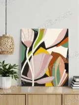 Abstract Floral Canvas Wall Art for Living Room & Bedroom Home Decor – view 2