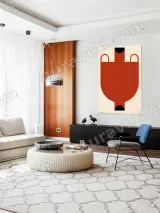 Minimalist Red Geometric Canvas Wall Art for Living Room Decor – вид 5