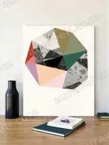 Abstract Geometric Polygon Canvas Wall Art for Living Room Home Decor