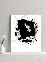Abstract Black Ink Splatter Canvas Wall Art for Living Room Home Decor – view 3