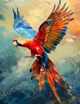 Colorful Macaw Parrot Canvas Wall Art for Living Room Decor wall art print