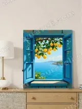 Lemon Tree & Coastal Sea View Canvas Wall Art for Living Room Home Decor – view 3