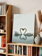 Swan Heart Shape Canvas Wall Art for Living Room Bedroom Home Decor – view 4