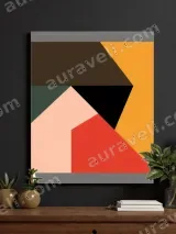 Abstract Geometric Color Block Canvas Wall Art for Living Room Home Decor