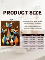 Colorful Abstract Cat Family Canvas Wall Art for Living Room Home Decor – view 7
