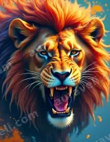 Roaring Lion Vibrant Canvas Wall Art for Living Room Home Decor wall art print