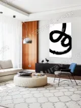 Abstract Black Brushstroke Canvas Wall Art for Living Room Home Decor – вид 5