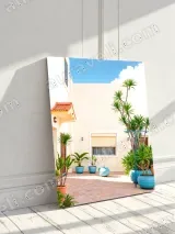 Mediterranean Courtyard Plants Canvas Wall Art for Home Decor – view 3