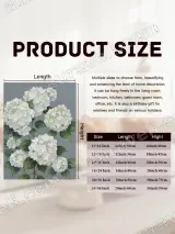 White Hydrangea Floral Canvas Wall Art for Living Room Bedroom Home Decor – view 7