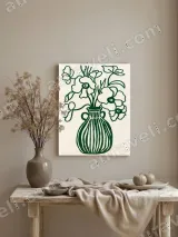 Green Floral Vase Canvas Wall Art for Living Room Home Decor – view 3