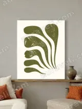 Abstract Botanical Leaf Canvas Wall Art for Living Room Decor – view 2