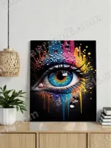 Colorful Eye Dripping Paint Canvas Wall Art for Home Decor – вид 2