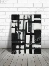 Abstract Black White Geometric Canvas Wall Art for Living Room Home Decor – view 3