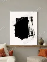 Abstract Black Ink Brushstroke Canvas Wall Art for Modern Home Decor – view 3