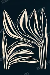 Abstract Botanical Leaf Canvas Wall Art for Living Room framed modern home decor