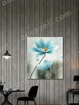 Blue Lotus Floral Canvas Wall Art for Bedroom Living Room Home Decor – view 2