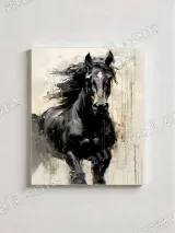 Abstract Black Horse Canvas Wall Art for Living Room Home Decor – view 2