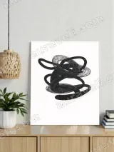 Abstract Black Tangled Lines Canvas Wall Art for Living Room Home Decor – view 3