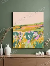 Colorful Abstract Floral Field Canvas Wall Art for Living Room Home Decor