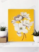 White Floral Canvas Wall Art for Bedroom and Living Room Home Decor
