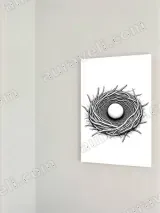 Bird Nest with Egg Sketch Canvas Wall Art for Home Decor – view 2