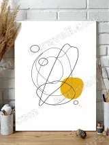Abstract Line & Yellow Shape Wall Art for Living Room Bedroom Home Decor