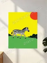 Zebra Cartoon Canvas Wall Art for Living Room Bedroom Home Decor – вид 2