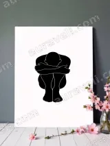 Abstract Self - Hugging Figure Canvas Wall Art for Bedroom Decor