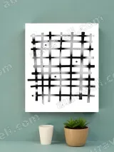 Abstract Grid Black White Canvas Wall Art for Living Room Home Decor – view 4