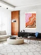 Abstract Botanical Leaf Canvas Wall Art for Living Room Home Decor – view 5