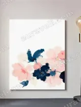 Blush & Navy Floral Canvas Wall Art for Bedroom Living Room Home Decor – view 2