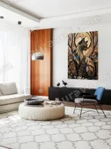 Stained Glass Cat Canvas Wall Art for Living Room Home Decor – view 5