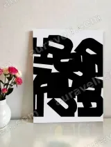 Abstract Black Graphic Canvas Wall Art for Living Room Decor