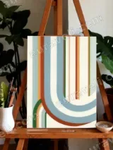 Abstract Curved Stripes Canvas Wall Art for Living Room Home Decor