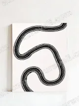 Abstract Curved Line Canvas Wall Art for Living Room & Bedroom Home Decor