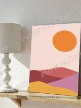 Abstract Sunset Landscape Wall Art for Living Room Bedroom Home Decor – view 4