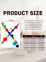 Colorful Splatter Crossed Blue Lines Canvas Wall Art for Living Room Decor – вид 7