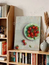 Strawberries in Bowl Canvas Wall Art for Kitchen Home Decor – вид 4