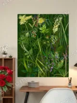Botanical Wildflower Grass Canvas Wall Art for Living Room Bedroom Home Decor