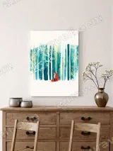 Red Fox Forest Canvas Wall Art for Living Room Bedroom Home Decor – вид 2