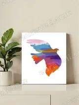 Colorful Sunset Dove Silhouette Canvas Wall Art for Home Decor – view 2
