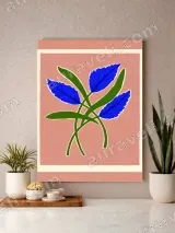 Botanical Blue Leaf Canvas Wall Art for Living Room Bedroom Home Decor – view 3