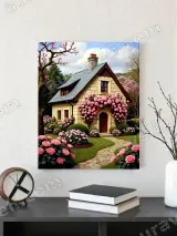 Cottage Rose Garden Canvas Wall Art for Living Room Bedroom Home Decor – вид 3