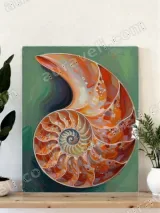 Colorful Nautilus Shell Canvas Wall Art for Living Room Home Decor