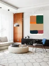 Abstract Geometric Color Block Canvas Wall Art for Living Room Bedroom Decor – view 4