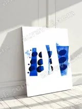 Abstract Blue & Black Geometric Canvas Wall Art for Living Room Decor – view 3
