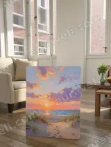 Beach Sunset Coastal Canvas Wall Art for Living Room Bedroom Home Decor – вид 2