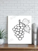 Grapes Sketch Canvas Wall Art for Kitchen Living Room Home Decor