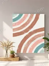 Abstract Rainbow Strokes Canvas Wall Art for Living Room Home Decor – view 4