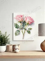 Pink Roses Floral Canvas Wall Art for Living Room Bedroom Decor – view 4